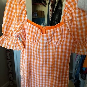 Orange Checkered Dress
